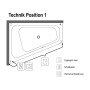 Villeroy & Boch Loop & Friends Square Eckbadewanne 175 x 135 cm, links, Airpool Entry, Technik Position 1