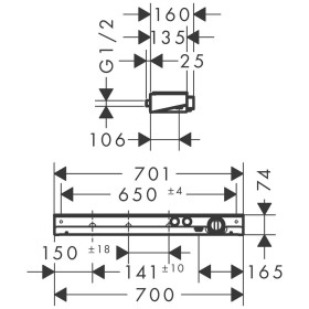 hansgrohe ShowerTablet Select 700 Thermostat für 2 Verbraucher