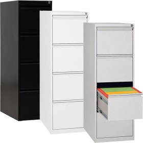 Wolfstahl Hängeregistraturschrank einbahnig 4 Schubladen 40 x 62 x 132 cm