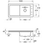 Villeroy & Boch Timeline 60 Einbauspüle, Ablaufgarnitur mit Handbetätigung, reversibel, mit Hahnlochbohrung Pos.1