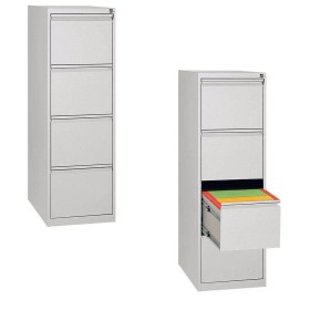 Armadio classificatore sospeso in acciaio Wolfstahl unilaterale 4 cassetti 40 x 62 x 132 cm