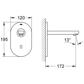 Rubinetto da parete per lavabo GROHE Eurosmart CE infrarossi senza miscelatore, sbalzo di 17 cm