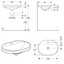 Geberit VariForm Einbauwaschtisch, elliptisch, mit Hahnlochbank