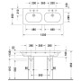 Duravit D-Code Möbel-Doppelwaschtisch 120 cm