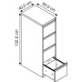 Wolfstahl Hängeregistraturschrank einbahnig 4 Schubladen 40 x 62 x 132 cm