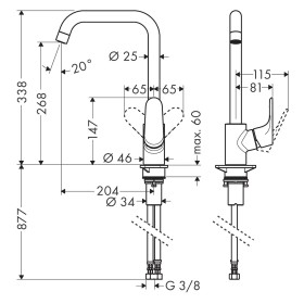 hansgrohe Focus M41 Einhebel-Küchenmischer 260, 1jet