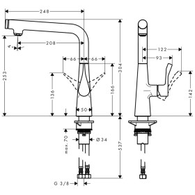 hansgrohe Metris Select M71 Einhebel-Küchenmischer 260, 1jet