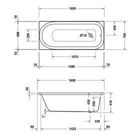 Duravit Soleil by Starck Badewanne 160 x 70 cm