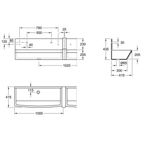 Villeroy & Boch O.novo Lavabo lineare 100 x 41,5 cm