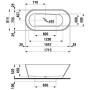 LAUFEN Kartell Badewanne freistehende 171,5 x 81,5 cm