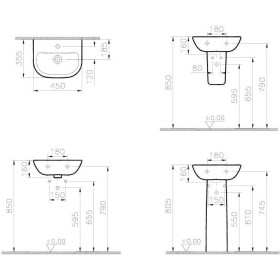 Lavabo da appoggio VitrA S20 45 cm
