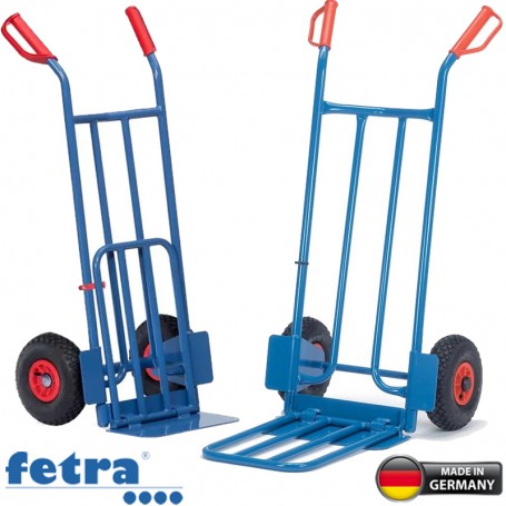 Fetra Paketkarre mit grosser Stahlrohr-Klappschaufel, Höhe 1150 mm, 250 kg Tragkraft