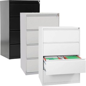 Wolfstahl Hängeregistraturschrank doppelbahnig 4 Schubladen 70 x 62 x 132 cm