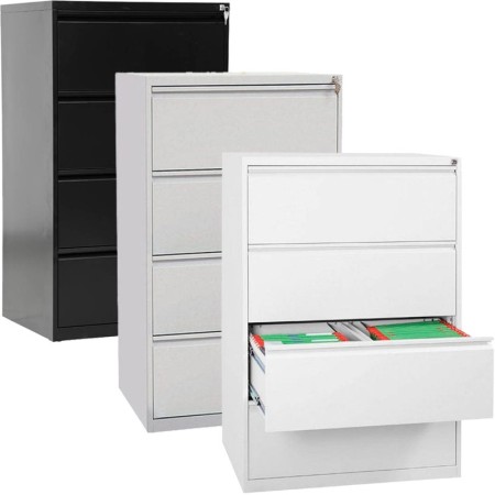 Wolfstahl Hängeregistraturschrank doppelbahnig 4 Schubladen 70 x 62 x 132 cm