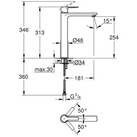 Rubinetto monocomando per lavabo GROHE Lineare Nuovo Taglia XL