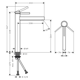 hansgrohe Finoris Einhebel-Waschtischarmatur 260 für Waschschüsseln