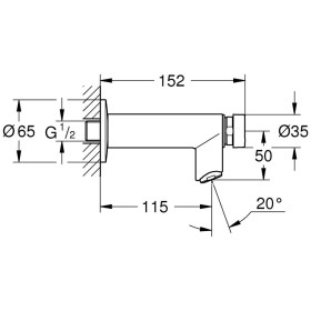 Valvola a parete con scarico automatico GROHE Euroeco CT, DN 15