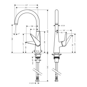 hansgrohe Talis M51 Einhebel-Küchenmischer 260, 1jet