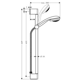 Ensemble hansgrohe Crometta 85 1jet/Unica'Crometta 65 cm DN15