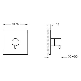 VitrA Root Square 3-Wege Umsteller für Unterputz