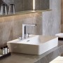 hansgrohe Metropol 3-Loch Waschtischarmatur 160 mit Bügelgriffen und Push-Open Ablaufgarnitur