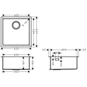 Évier encastrable hansgrohe S719-U400 400