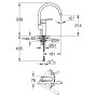 GROHE Wave Cosmopolitan Einhand-Spültischbatterie, 1/2" hoher Auslauf