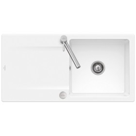 Évier encastrable Villeroy & Boch Siluet 60 Flat avec cuve à droite, bonde d'évacuation avec commande excentrée