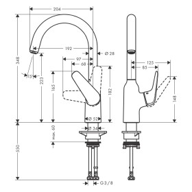 hansgrohe Focus M42 Einhebel-Küchenmischer 220, 1jet