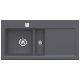 Évier encastrable Villeroy & Boch Subway 60 FLAT, bonde à commande excentrée, cuve à gauche