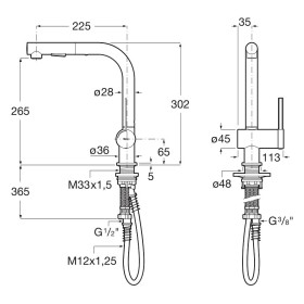 Robinet de cuisine monocommande Roca Ona