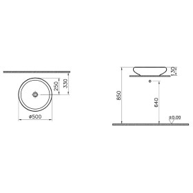 VetrA Vasca d'appoggio Istanbul Ø 50 cm