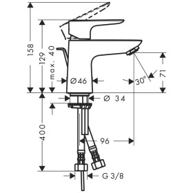 hansgrohe Talis E Einhebel-Waschtischmischer 80 LowFlow mit Ablaufgarnitur