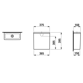 Réservoir de chasse LAUFEN The New Classic pour WC sur pied, raccord d'eau arrière