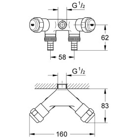 Robinet double GROHE Eggemann Original WAS Simple DN 15