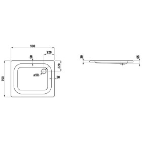 LAUFEN Platina Duschwanne 75 x 90 cm ohne Antislip
