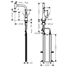 hansgrohe Talis Select M51 Einhebel-Küchenmischer 220, Ausziehauslauf, 1jet, sBox