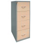 Wolfstahl Hängeregistraturschrank einbahnig 4 Schubladen 40 x 62 x 132 cm silber-ahorn