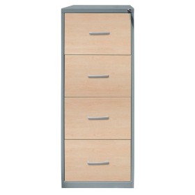 Armadio a cassettiera sospesa unilaterale Wolfstahl 4 cassetti 40 x 62 x 132 cm argento-acero