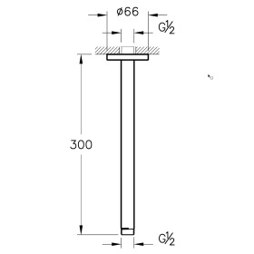 VitrA Origin Deckenarm für Duschkopf, Ausladung 30 cm