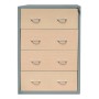 Wolfstahl Hängeregistraturschrank doppelbahnig 4 Schubladen 76 x 62 x 132 cm silber-ahorn