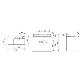 LAUFEN Kartell by LAUFEN Aufsatzwaschtisch 90 x 46 cm, mit 2 Hahnlöchern, Ablage links