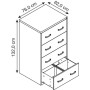 Wolfstahl Hängeregistraturschrank doppelbahnig 4 Schubladen 76 x 62 x 132 cm silber-ahorn