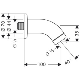 hansgrohe Rohrbrausearm 10 cm