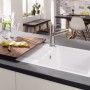 Villeroy & Boch Siluet 50 Flat Einbauspüle Becken rechts, Ablaufgarnitur mit Handbetätigung