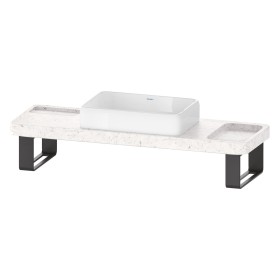 Set di consolle in pietra Duravit Qatego con lavabo, consolle e supporto di consolle 140 x 45 cm