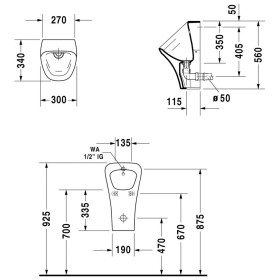 Duravit DuraStyle Urinal, rimless ohne Fliege