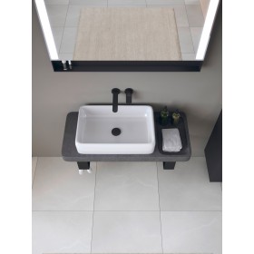 Set di consolle in pietra Duravit Qatego con lavabo, console e supporto di console 100 x 45 cm