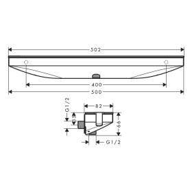 hansgrohe Rainfinity Wandanschluss Porter 500 mit Ablage und Brausehalter links