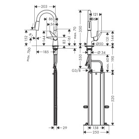 hansgrohe Talis M51 Einhebel-Küchenmischer 160, Ausziehbrause, 2jet, sBox